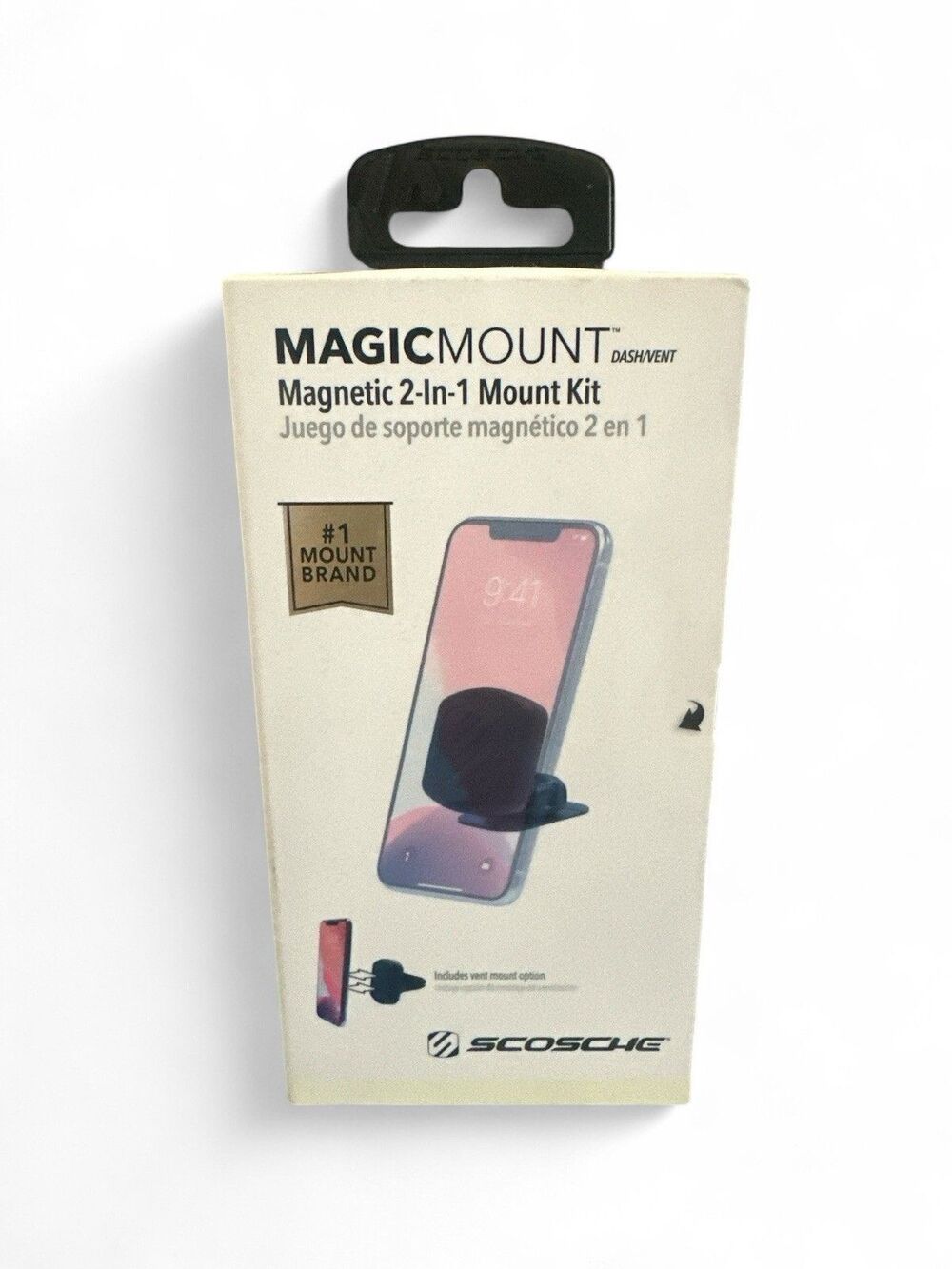 Scosche MagicMount Magnetic 2-in-1 Mount Kit for Vehicles & More Dash/Vent Black
